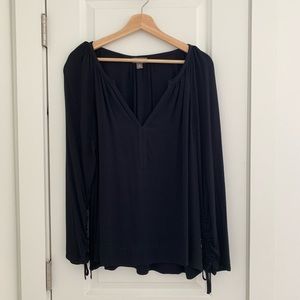 J Crew Point Sur black blouse
